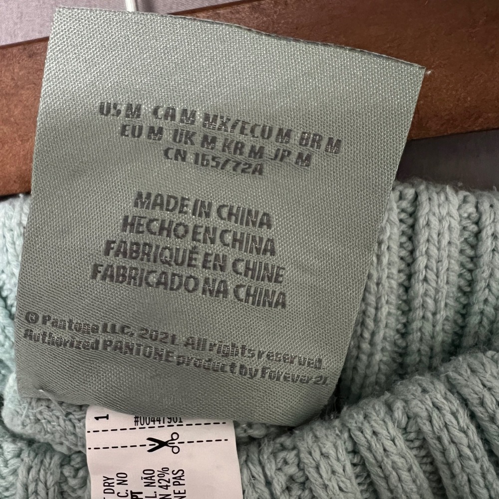 Forever 21 X Pantone Knit Shorts Women's Medium Mint Green Aqua Cable Knit - Picture 6 of 8